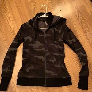 Athleta Black Camo Zip up Hoodie